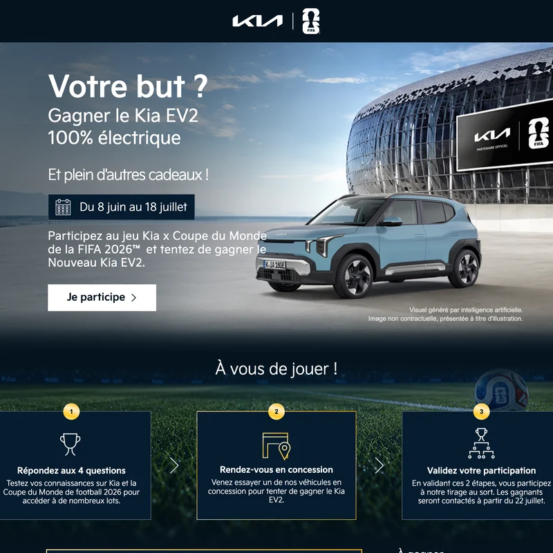 Web app du jeu Kia x Coupe du Monde de la FIFA